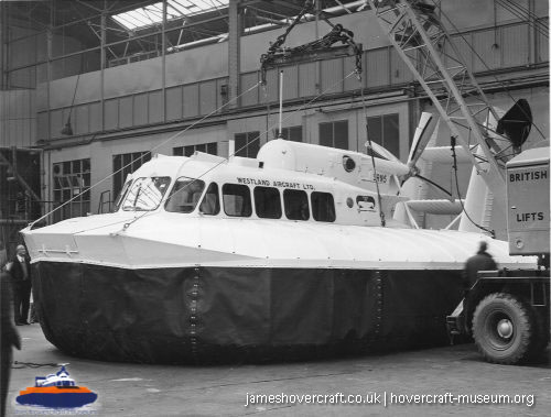 SRN5 with Westland -  (credit: The <a href='http://www.hovercraft-museum.org/' target='_blank'>Hovercraft Museum Trust</a>).